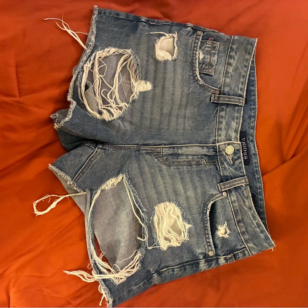 Vigoss Blue Distressed Jean Shorts